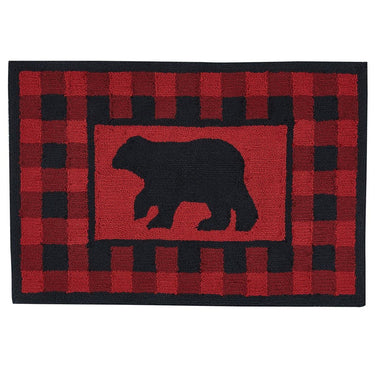 Buffalo Check Bear Hooked Rug - 2x3 Park Designs - The Fox Decor